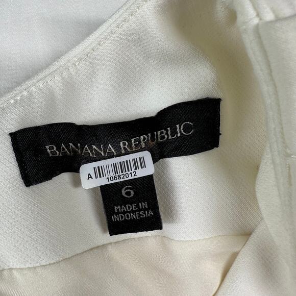 Banana Republic Dress Womens 6 White Cream Sleeveless Sheath Button Down Classic - Picture 5 of 10